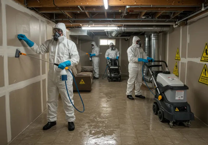 Basement Moisture Removal and Structural Drying process in Laurel, MT